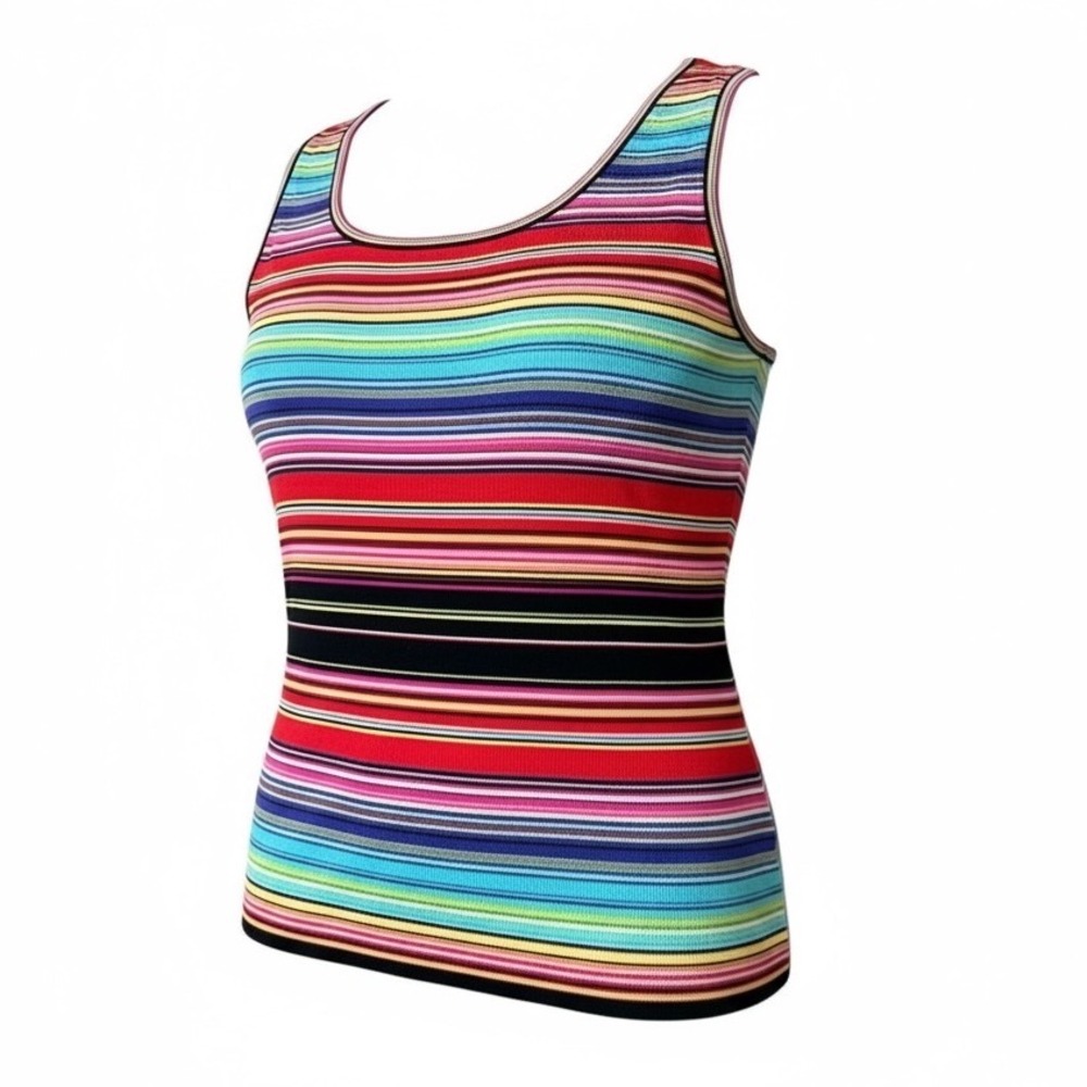 Escada‎ Y2K Striped Multi-Colored Tank Top